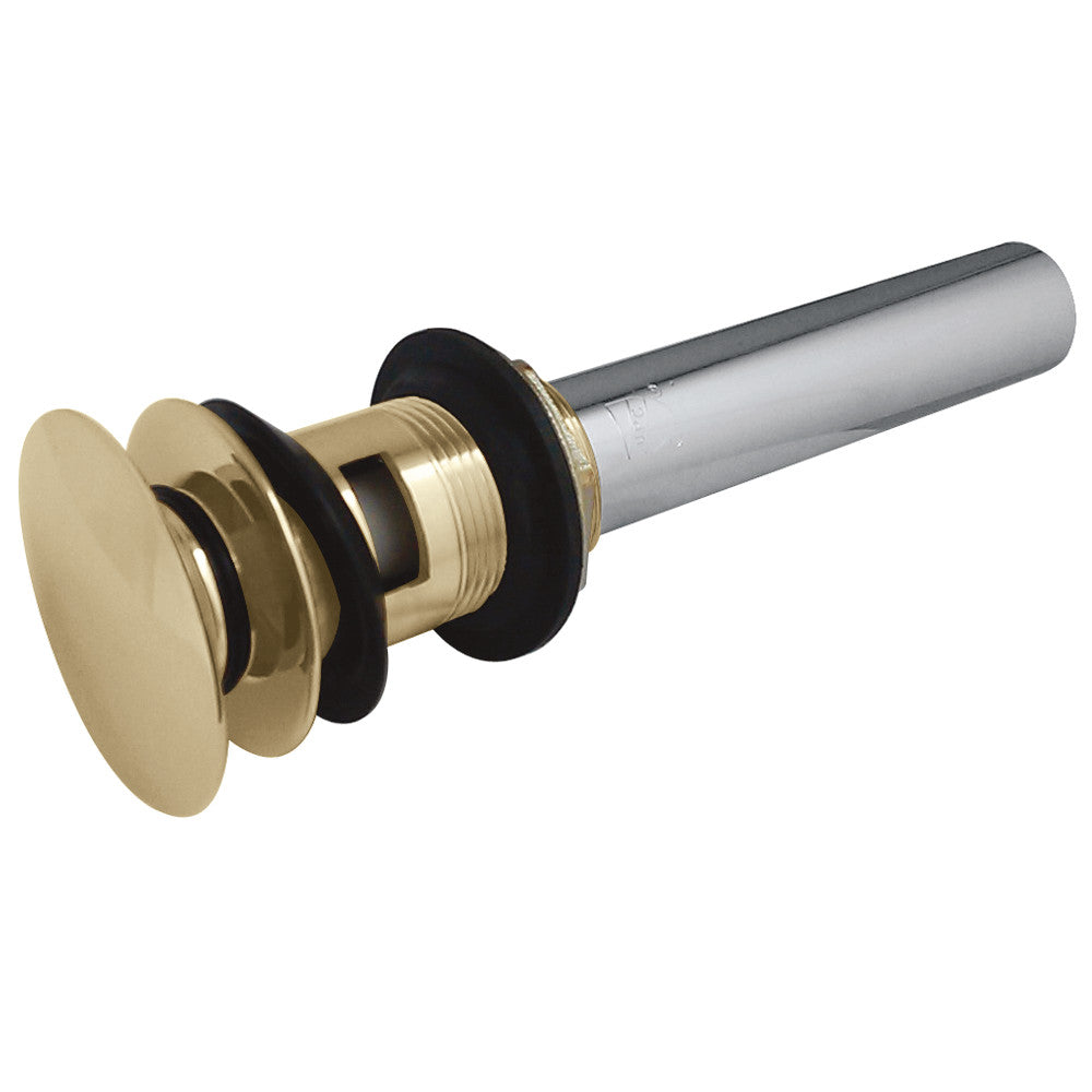 Kingston Brass EV6002 Push Pop-Up Drain with Overflow Hole, 22 Gauge, Polished Brass - BNGBath