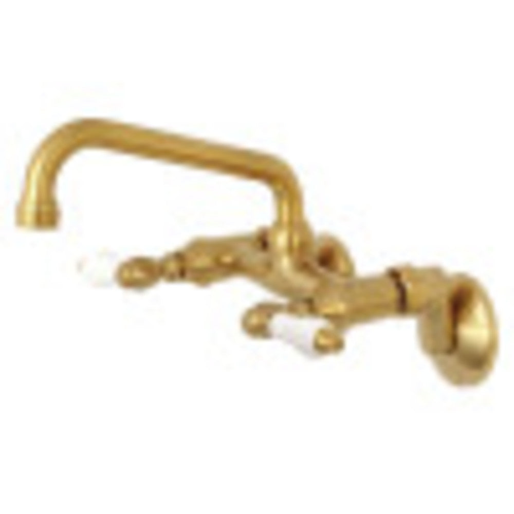 Kingston Brass KS513SB Kingston Two Handle Wall Mount Kitchen Faucet, Brushed Brass - BNGBath