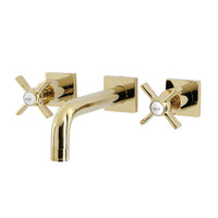 Thumbnail for Kingston Brass KS6122ZX Millennium Two-Handle Wall Mount Bathroom Faucet, Polished Brass - BNGBath