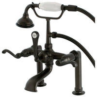 Thumbnail for Aqua Vintage AE103T5FL Royale Deck Mount Clawfoot Tub Faucet, Oil Rubbed Bronze - BNGBath