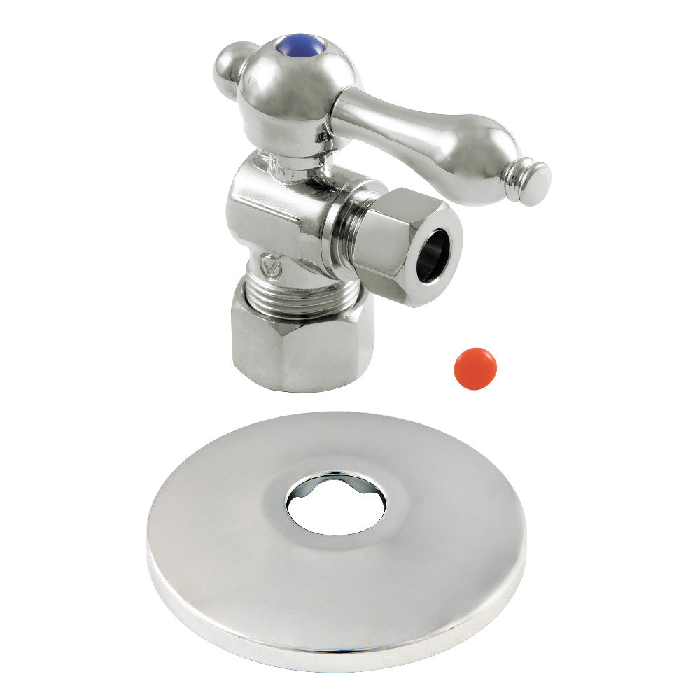 Kingston Brass CC53301K Quarter Turn Valve with Flange (5/8" X 3/8" OD Compression), Polished Chrome - BNGBath