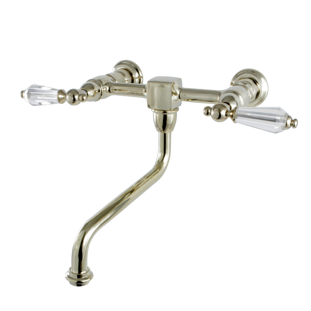 Kingston Brass KS1212WLL Wilshire Wall Mount Bathroom Faucet, Polished Brass - BNGBath