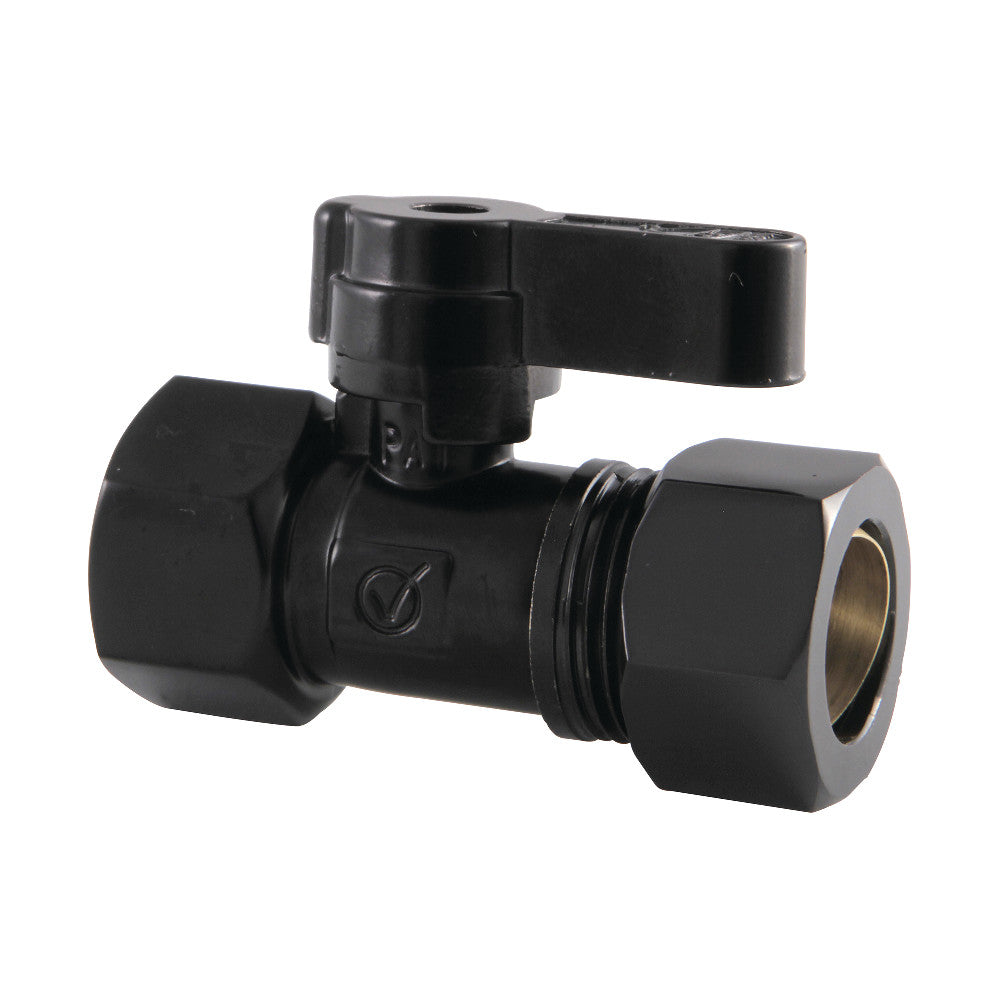 Kingston Brass KF4515MB 1/2" IPS X 5/8" OD Comp Straight Stop Valve, Matte Black - BNGBath