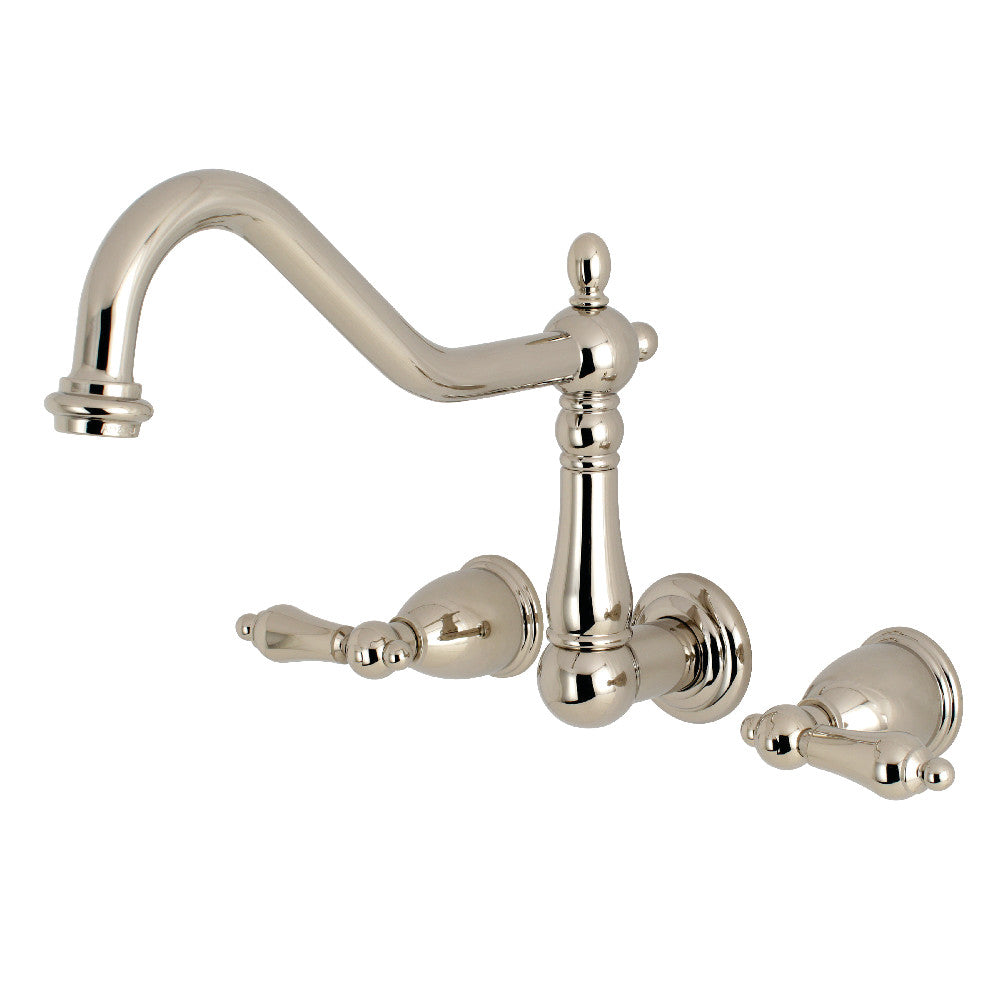 Kingston Brass KS1286AL Wall Mount Kitchen Faucet, Polished Nickel - BNGBath