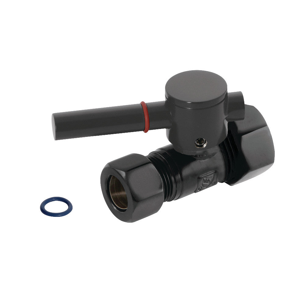 Kingston Brass CC44450DL 5/8" OD Comp X 1/2" OD Comp Straight Shut-Off Valve, Matte Black - BNGBath