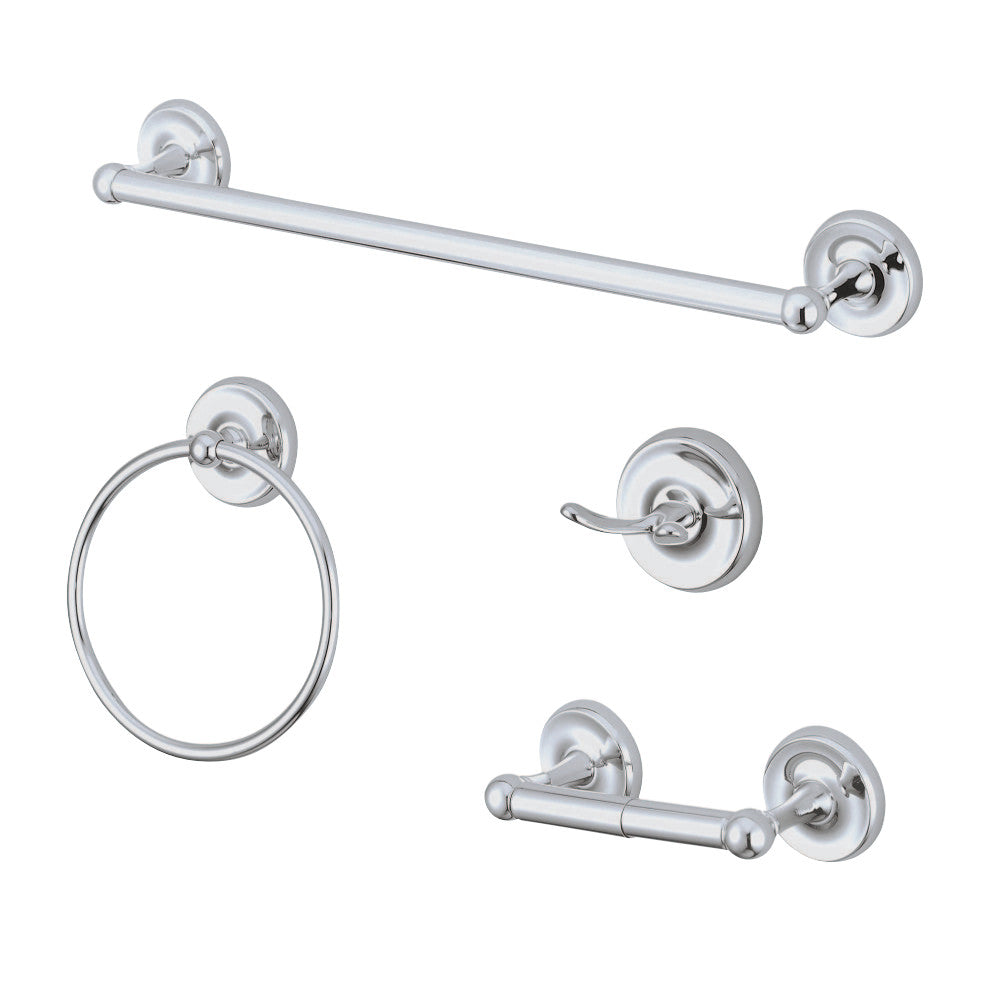 Kingston Brass BAK312478C Victorian 4-Piece Bathroom Accessory Set, Polished Chrome - BNGBath