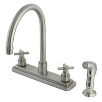 Thumbnail for Kingston Brass KS8798EX 8-Inch Centerset Kitchen Faucet, Brushed Nickel - BNGBath