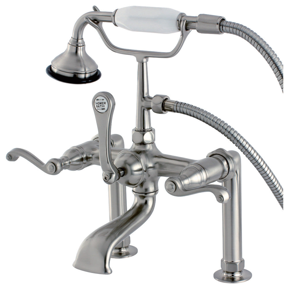 Aqua Vintage AE103T8FL Royale Deck Mount Clawfoot Tub Faucet, Brushed Nickel - BNGBath