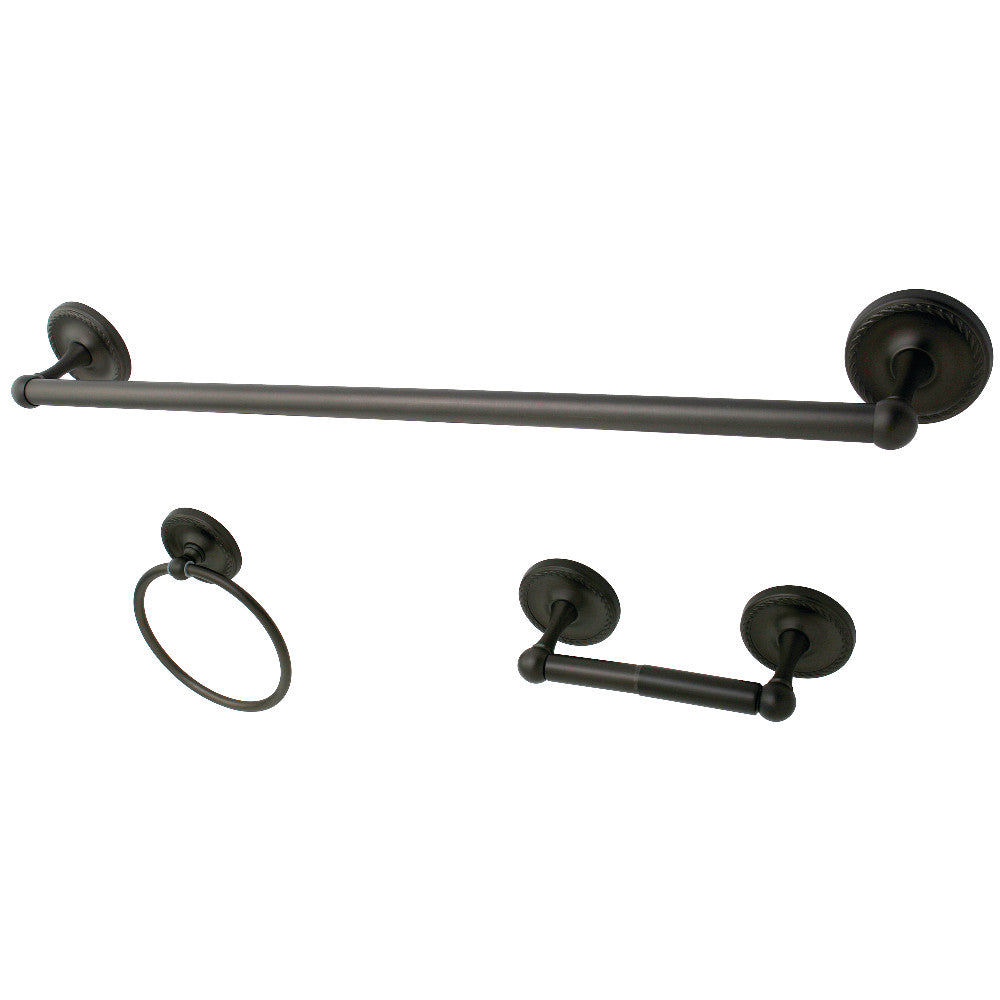 Kingston Brass BAK91148ORB 3-Piece Bathroom Accessories Set, Oil Rubbed Bronze - BNGBath