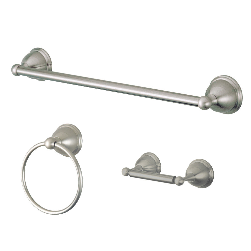 Kingston Brass BAK396248SN Restoration 3-Piece Bathroom Hardware, Brushed Nickel - BNGBath