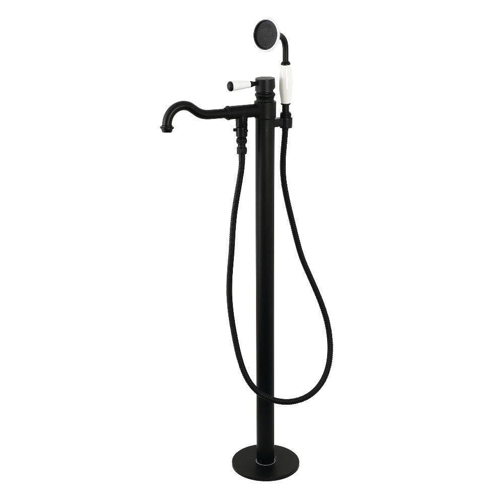 Kingston Brass KS7130DPL Paris Freestanding Tub Faucet with Hand Shower, Matte Black - BNGBath