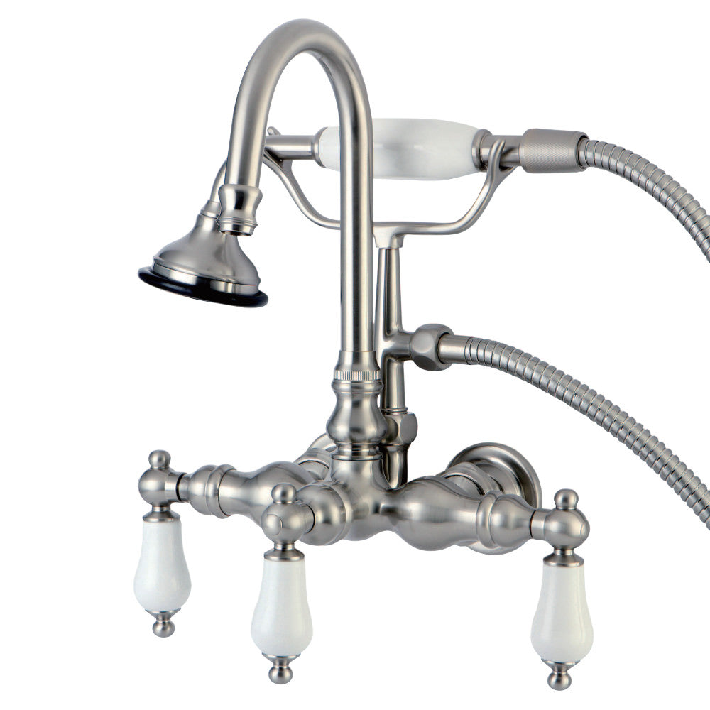 Kingston Brass AE11T8 Aqua Vintage Wall Mount Clawfoot Tub Faucet, Brushed Nickel - BNGBath