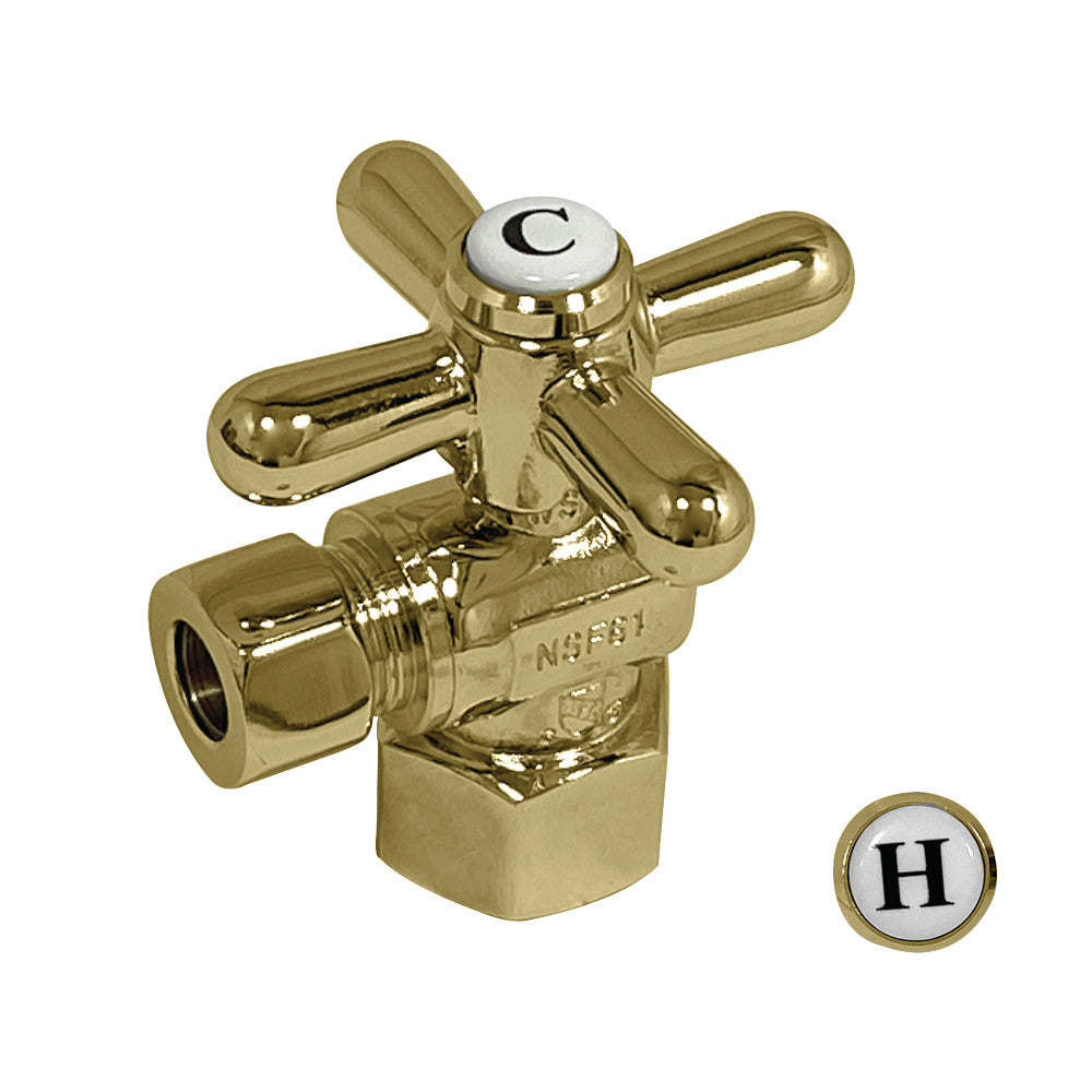 Kingston Brass CC43102X Quarter Turn Valve (1/2" FIP X 3/8" O.D. Compression), Polished Brass - BNGBath