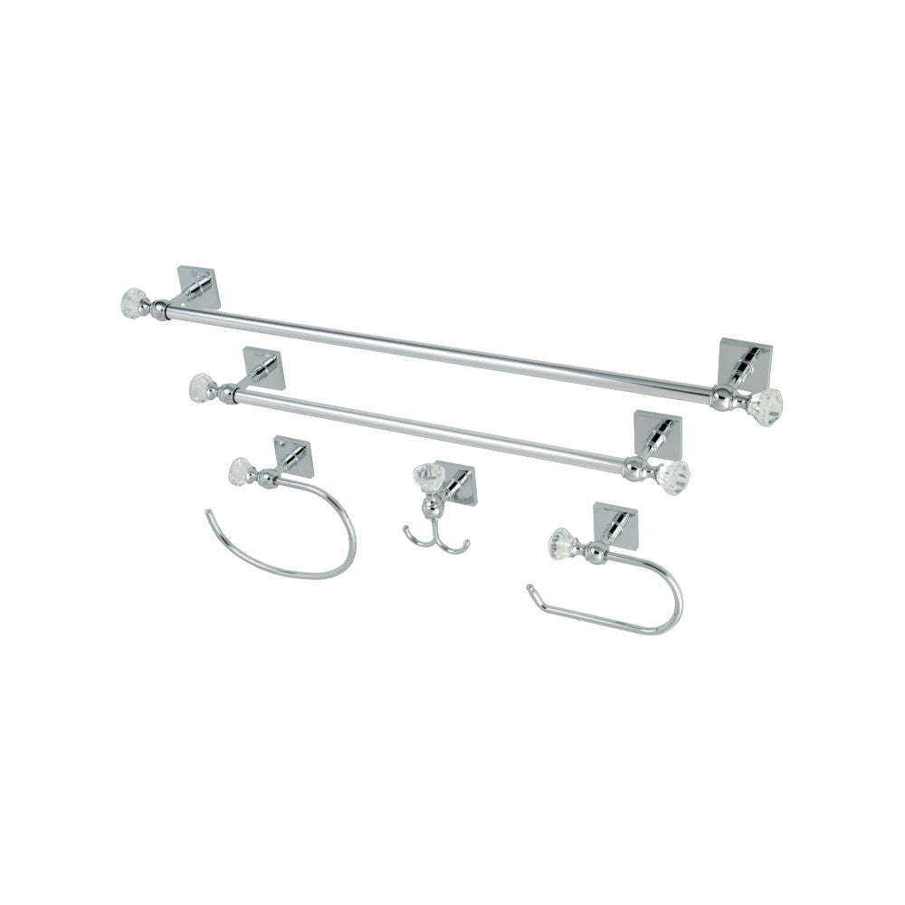 Kingston Brass BAHK70512478C 5-Piece Bathroom Accessory Combo, Polished Chrome - BNGBath