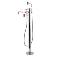 Thumbnail for Kingston Brass KS7131DKL Kaiser Freestanding Tub Faucet with Hand Shower, Polished Chrome - BNGBath