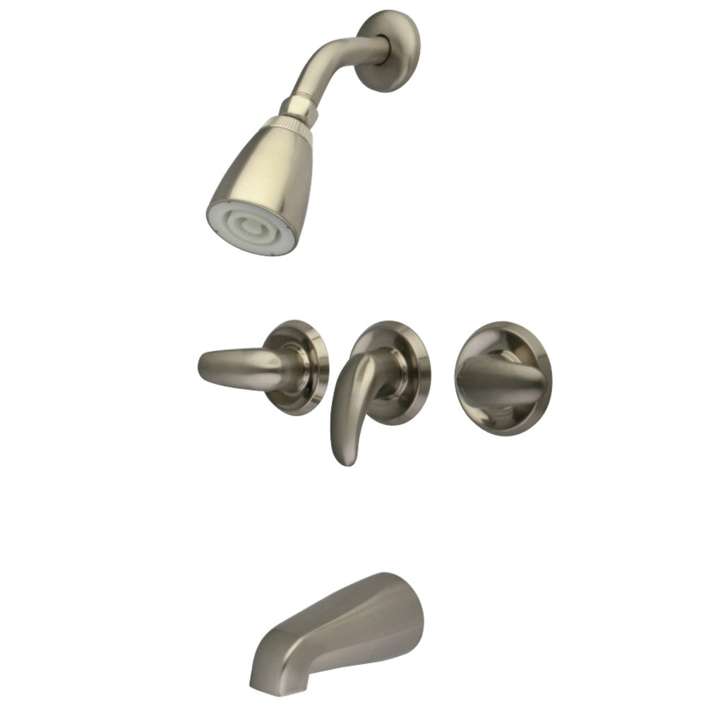 Kingston Brass KB238LL Tub and Shower Faucet, Brushed Nickel - BNGBath