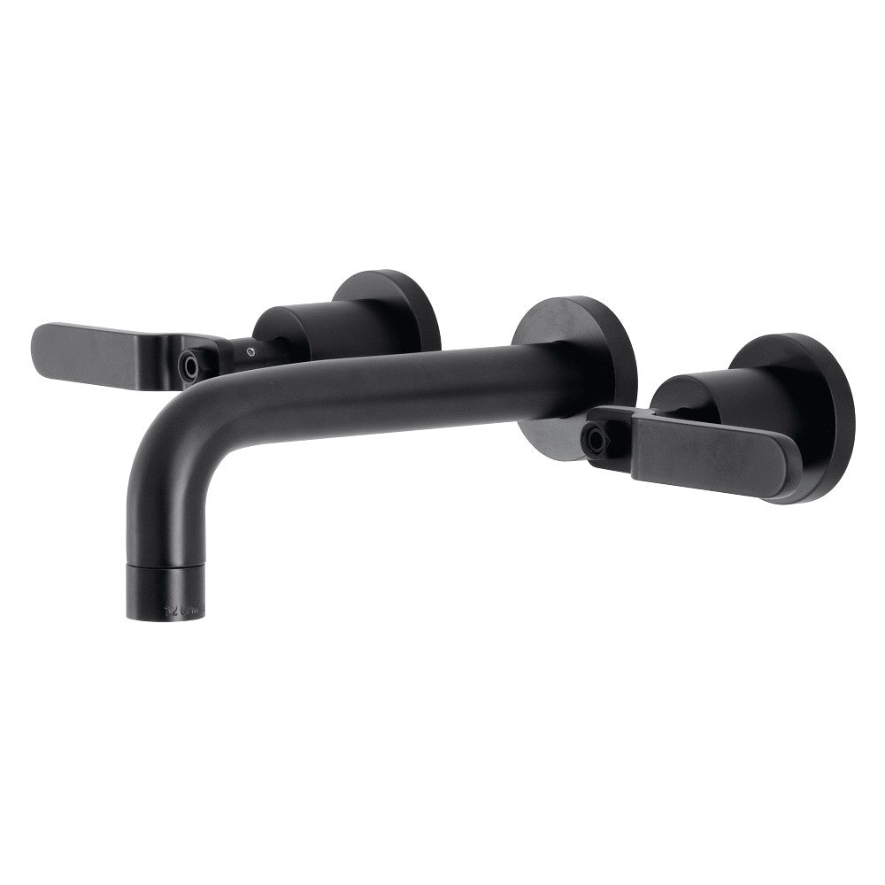 Kingston Brass KS8120KL Whitaker Two-Handle Wall Mount Bathroom Faucet, Matte Black - BNGBath