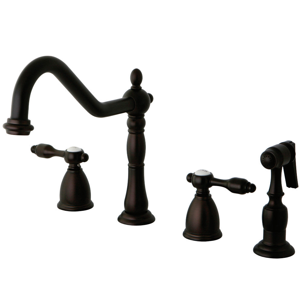 Kingston Brass KB1795TALBS Widespread Kitchen Faucet, Oil Rubbed Bronze - BNGBath