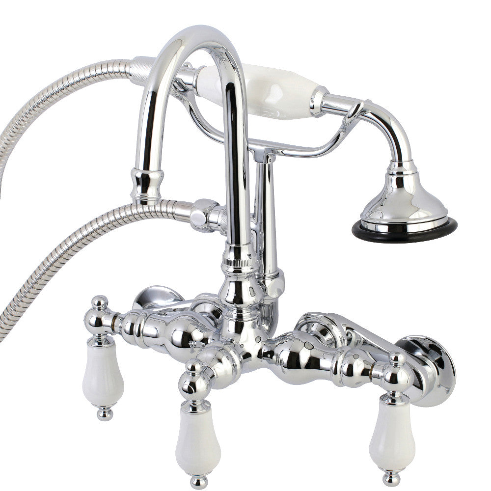 Kingston Brass AE306T1 Aqua Vintage Wall Mount Clawfoot Tub Faucets, Polished Chrome - BNGBath