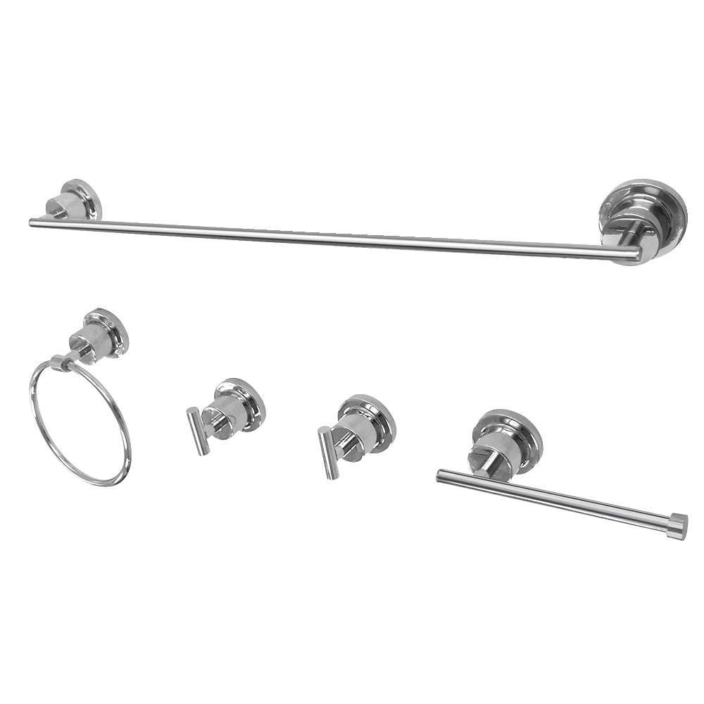 Kingston Brass BAH82134478C Concord 5-Piece Bathroom Accessory Set, Polished Chrome - BNGBath