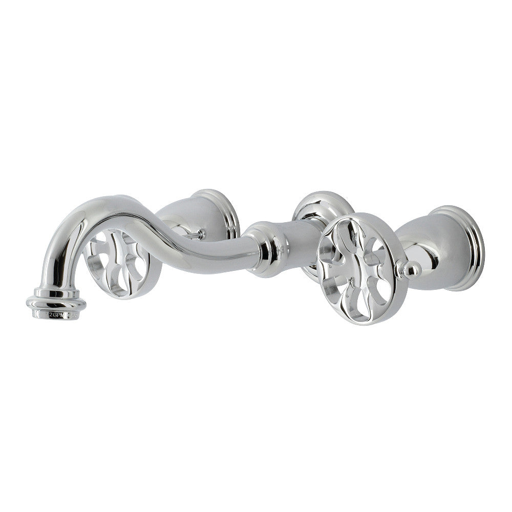 Kingston Brass KS3121RX Belknap Two-Handle Wall Mount Bathroom Faucet, Polished Chrome - BNGBath