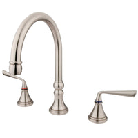 Thumbnail for Kingston Brass KS2348ZL Silver Sage Roman Tub Faucet, Brushed Nickel - BNGBath