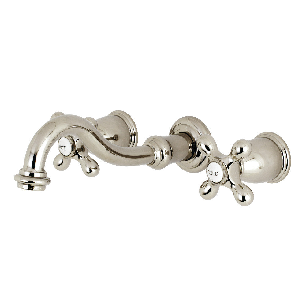 Kingston Brass KS3126AX Vintage 2-Handle Wall Mount Bathroom Faucet, Polished Nickel - BNGBath