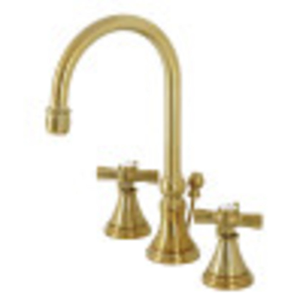 Kingston Brass KS2987ZX Millennium Widespread Bathroom Faucet with Brass Pop-Up, Brushed Brass - BNGBath