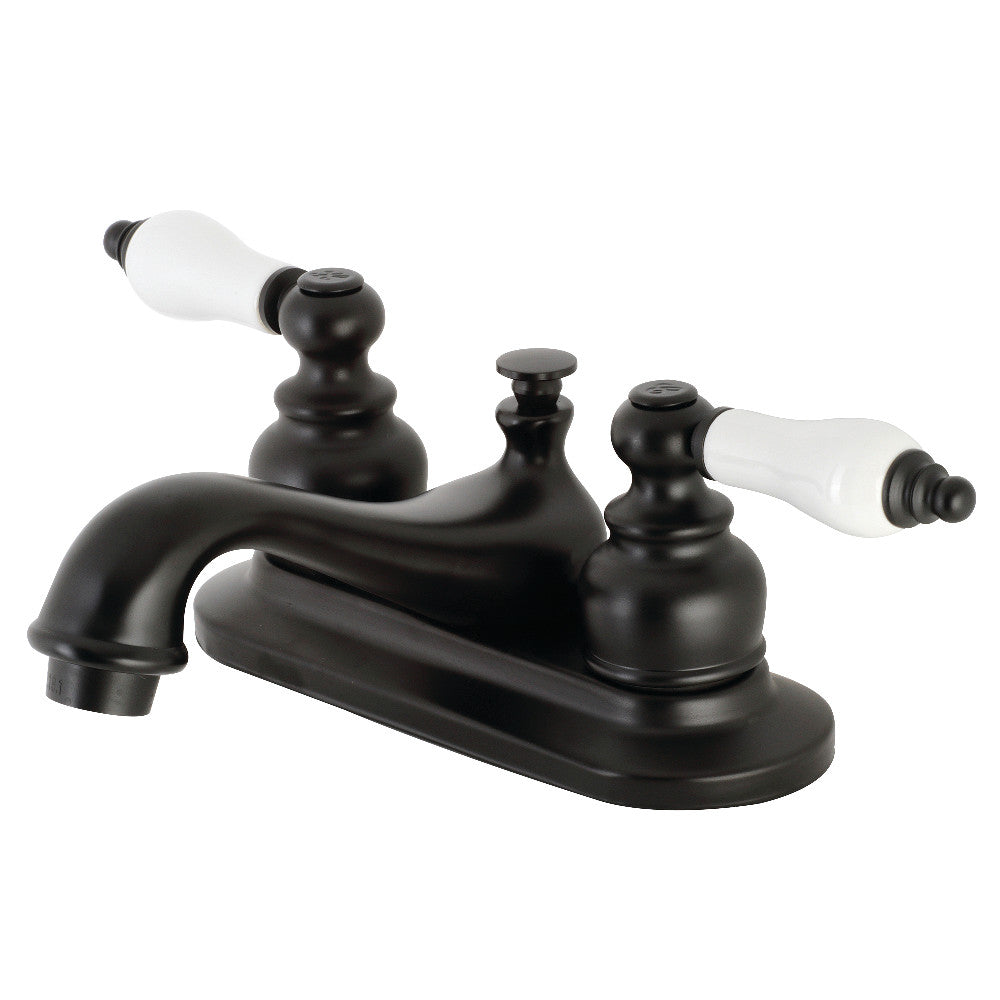 Kingston Brass KB600PL Restoration 4 in. Centerset Bathroom Faucet, Matte Black - BNGBath