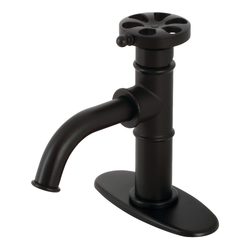 Kingston Brass KSD2820RX Belknap Single-Handle Bathroom Faucet with Push Pop-Up, Matte Black - BNGBath