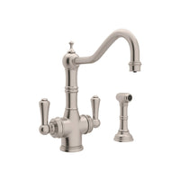 Thumbnail for Perrin & Rowe Edwardian Filtration 2-Lever Kitchen Faucet with Sidespray - BNGBath