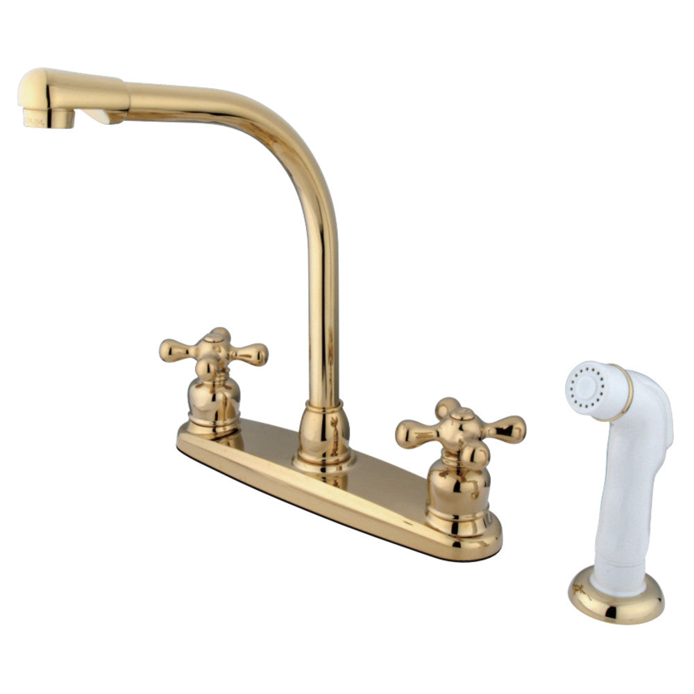 Kingston Brass KB712AX Victorian Centerset Kitchen Faucet, Polished Brass - BNGBath