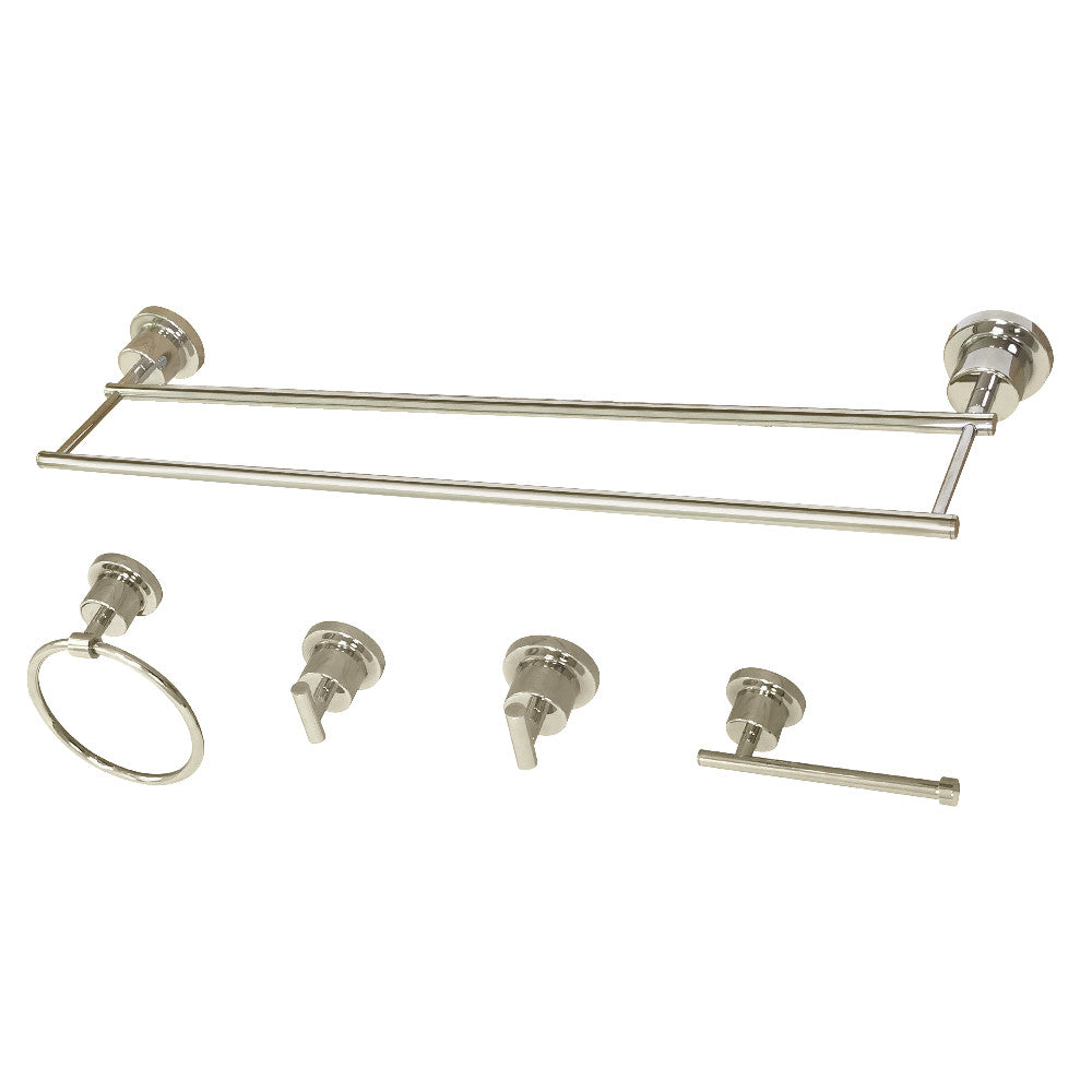 Kingston Brass BAH821330478PN Concord 5-Piece Bathroom Accessory Set, Polished Nickel - BNGBath