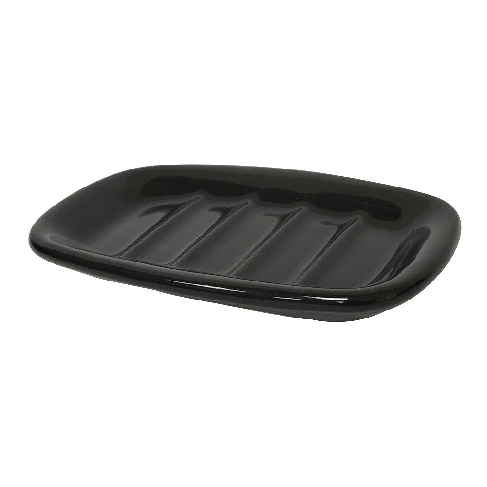 Kingston Brass BASD9115BK Water Onyx Black Porcelain Soap Dish Only, Black - BNGBath