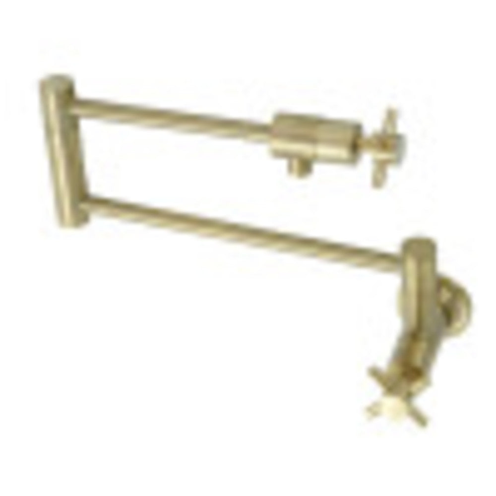 Kingston Brass KS4107DX Concord Wall Mount Pot Filler, Brushed Brass - BNGBath