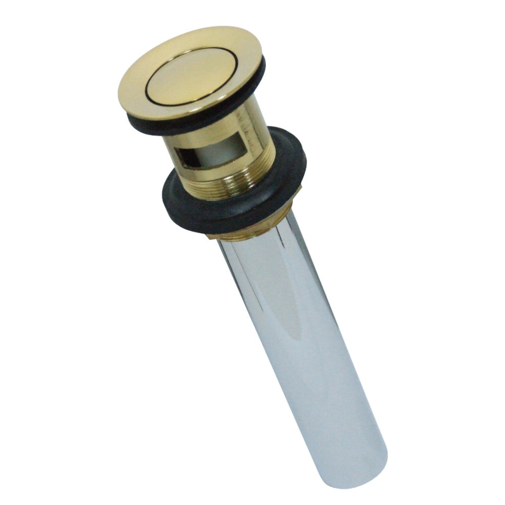 Kingston Brass KB8102 Push Pop-Up Drain with Overflow, 22 Gauge, Polished Brass - BNGBath