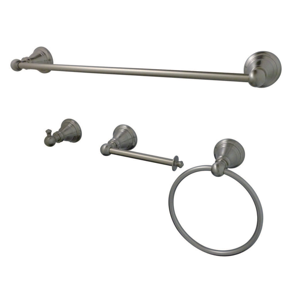 Kingston Brass BAHK192478SN American Classic 4-Piece Bathroom Accessory Set, Brushed Nickel - BNGBath