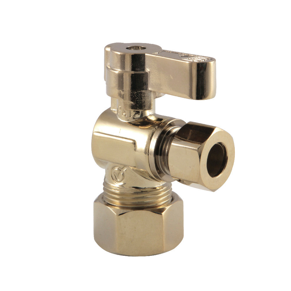 Kingston Brass KF5330PB 5/8" OD Comp x 3/8" OD Comp Angle Stop Valve, Polished Brass - BNGBath