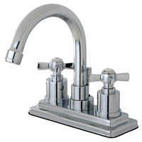 Thumbnail for Kingston Brass KS8661ZX Millennium 4 in. Centerset Bathroom Faucet with Brass Pop-Up, Polished Chrome - BNGBath