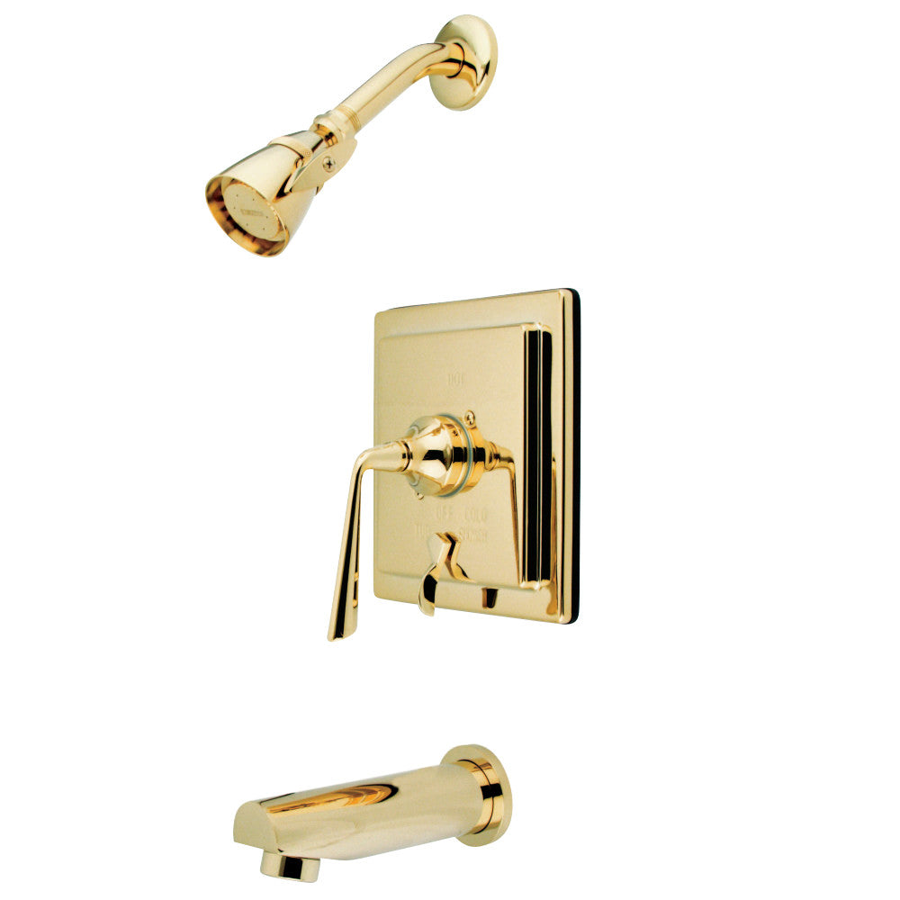 Kingston Brass KB86520ZL Silver Sage Tub & Shower Faucet with Diverter, Polished Brass - BNGBath