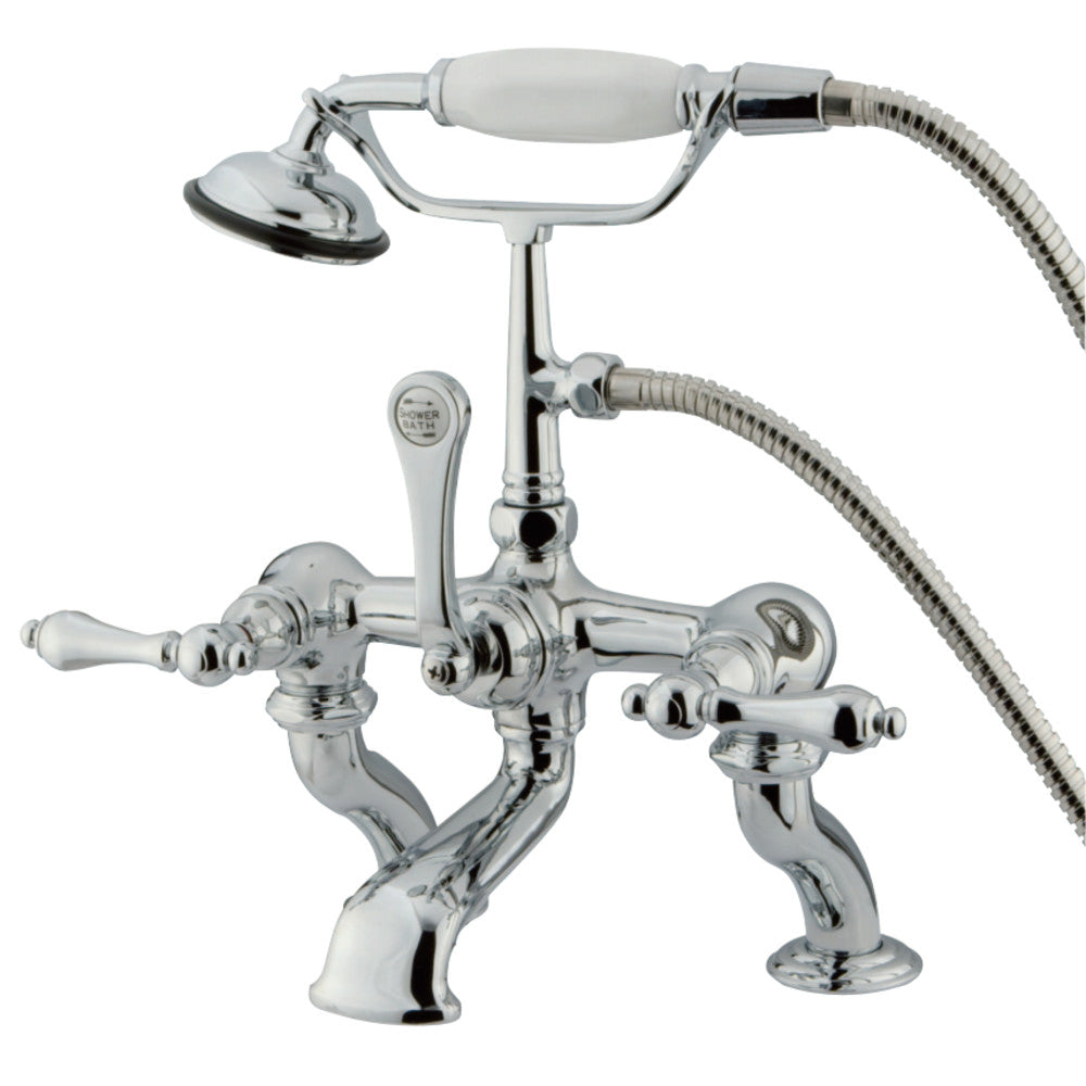 Kingston Brass CC410T1 Vintage 7-Inch Deck Mount Tub Faucet with Hand Shower, Polished Chrome - BNGBath