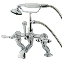 Thumbnail for Kingston Brass CC410T1 Vintage 7-Inch Deck Mount Tub Faucet with Hand Shower, Polished Chrome - BNGBath