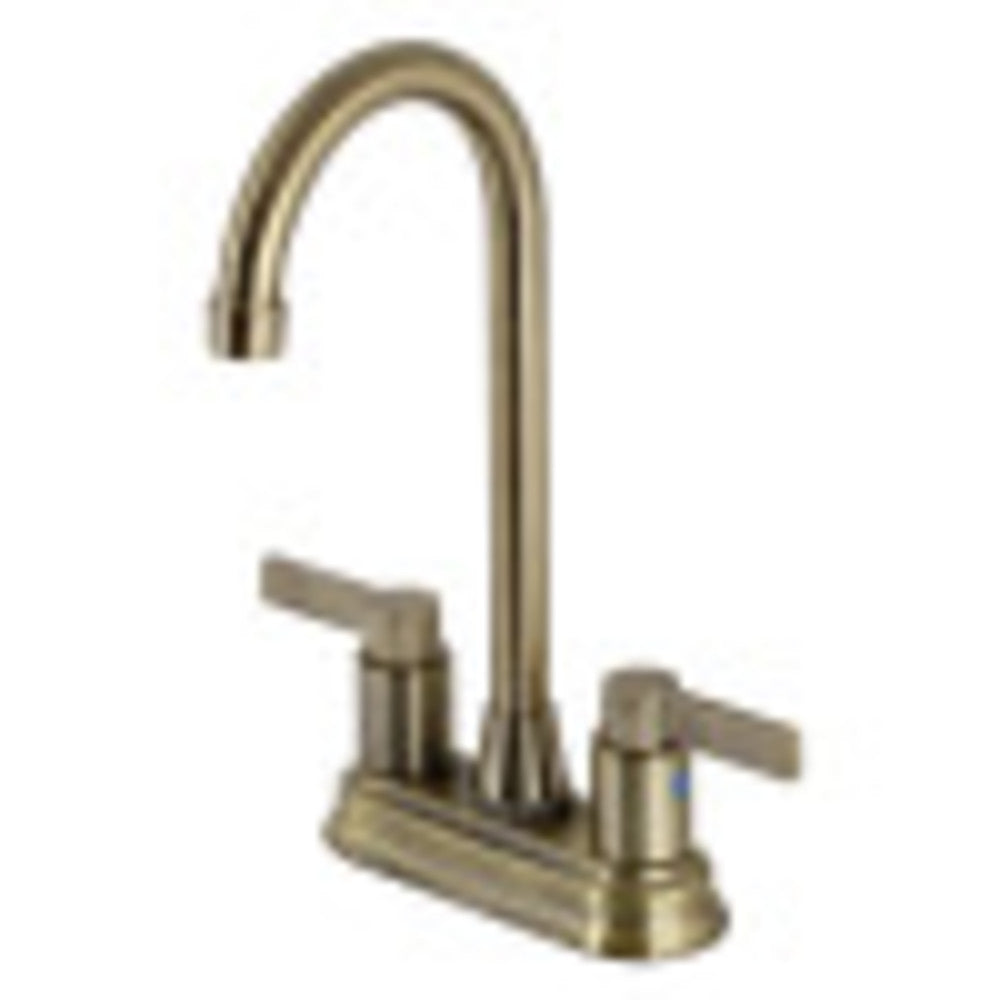 Kingston Brass KB8493NDL NuvoFusion 4" Centerset Bar Faucet, Antique Brass - BNGBath