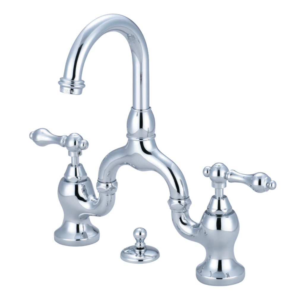 Kingston Brass KS7991AL English Country Bathroom Bridge Faucet, Polished Chrome - BNGBath