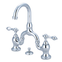 Thumbnail for Kingston Brass KS7991AL English Country Bathroom Bridge Faucet, Polished Chrome - BNGBath