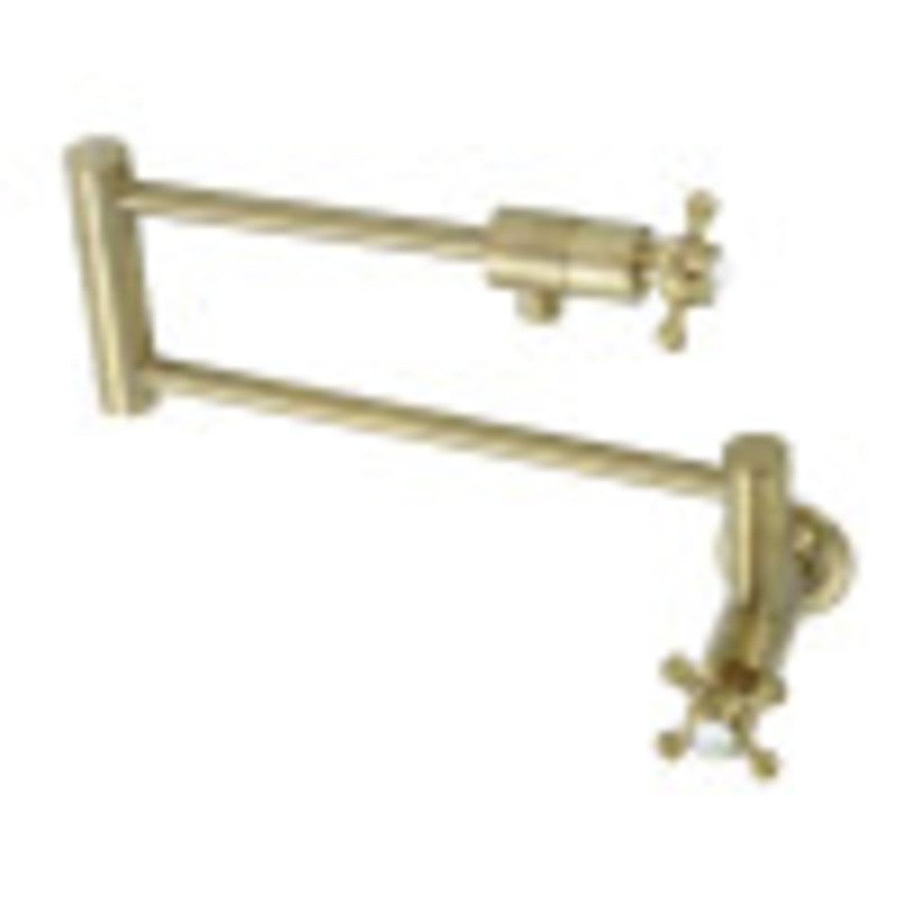 Kingston Brass KS4107BX Metropolitan Wall Mount Pot Filler, Brushed Brass - BNGBath