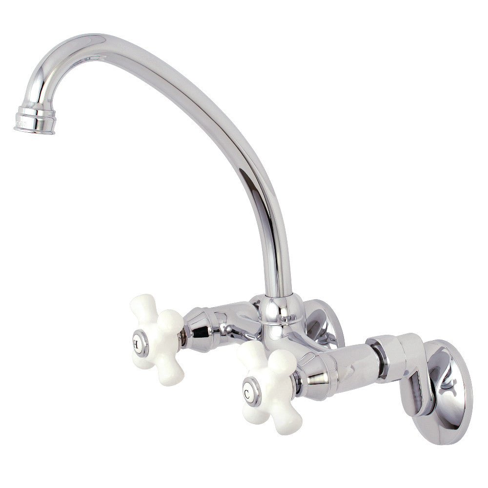 Kingston Brass KS614C Kingston Two Handle Wall Mount Bathroom Faucet, Polished Chrome - BNGBath