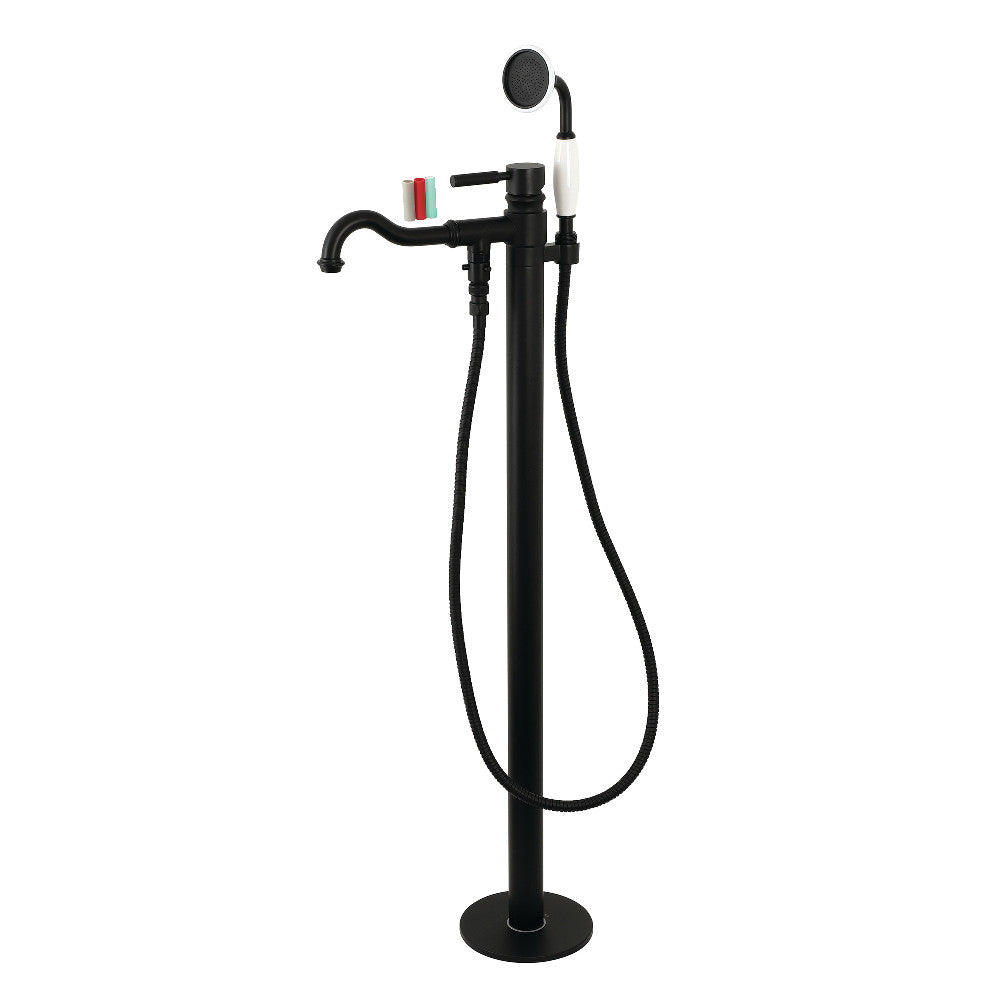 Kingston Brass KS7130DKL Kaiser Freestanding Tub Faucet with Hand Shower, Matte Black - BNGBath