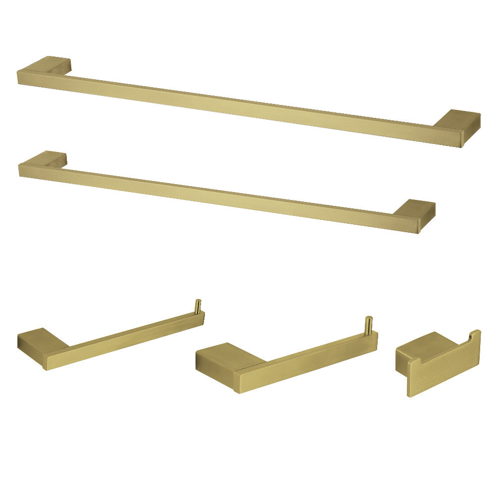 Kingston Brass BAHK6312478BB Metzinger 5-Piece Bathroom Accessory Set, Brushed Brass - BNGBath