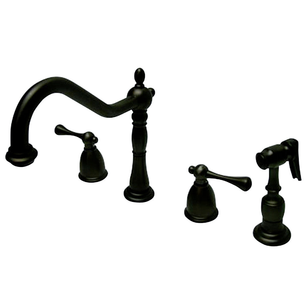 Kingston Brass KB7795BLBS Widespread Kitchen Faucet, Oil Rubbed Bronze - BNGBath